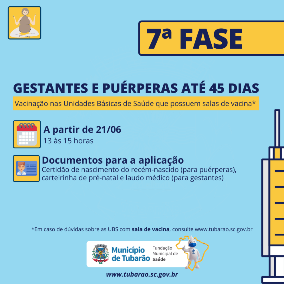Seis grupos receberão a imunização em Tubarão